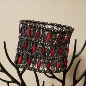 Beaded red stone bracelet